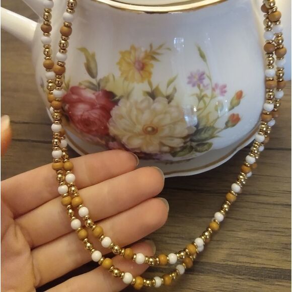 18kt gp Napier vintage two‎ layered bead ne… - Picture 1 of 4